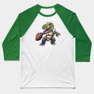 Dinosaur Playing American Football Baseball T-Shirt